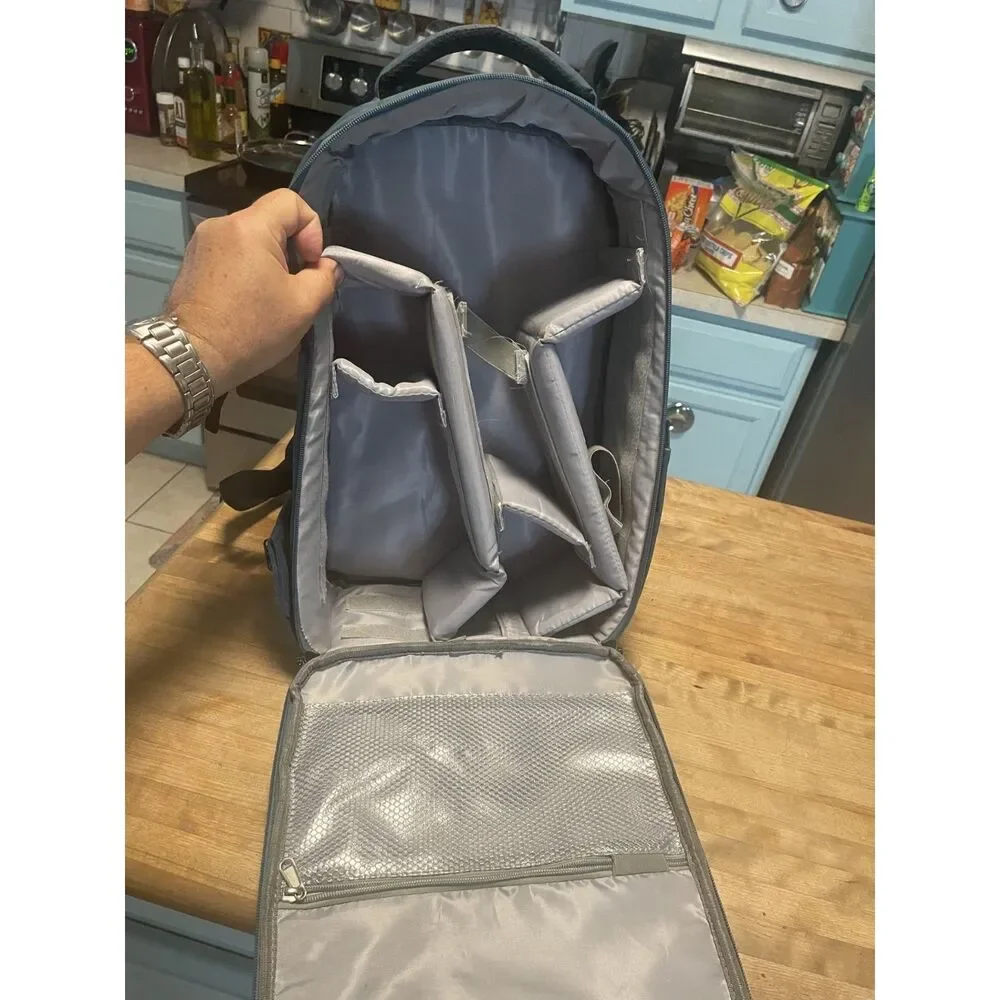 Mosiso blue hardback waterproof camera backpack bag with padded storage